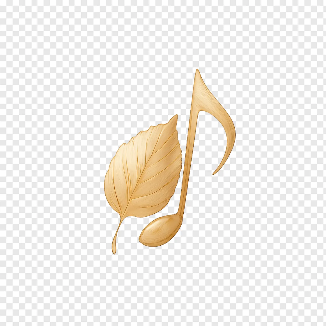 Golden Morning Music PNG Element For Peaceful Designs