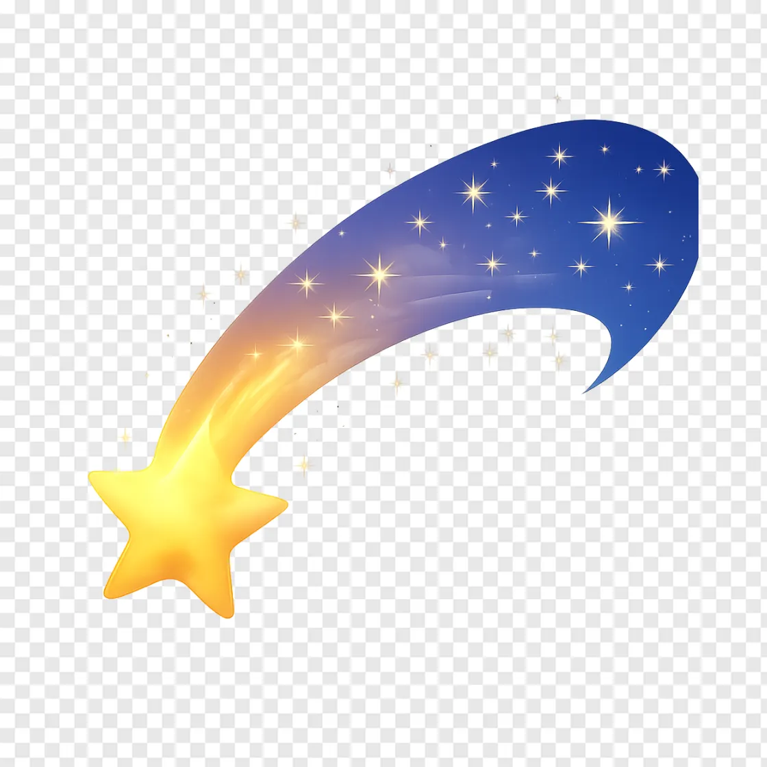 Shooting Star And Meteor Shower PNG Graphic For Design
