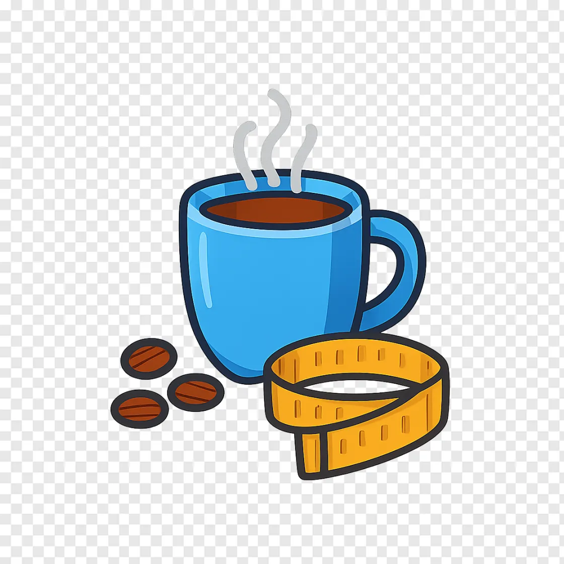 Coffee Cup With Fitness Theme PNG For Health Designs