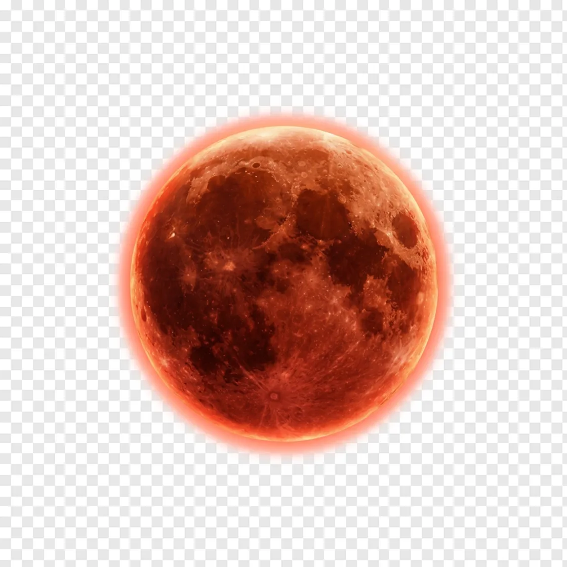 Red Blood Moon PNG Image For Astronomy Design