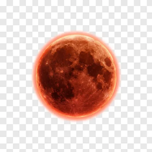 Red Blood Moon PNG Image For Astronomy Design