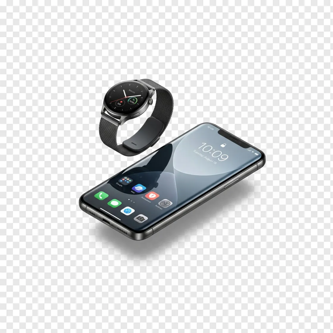 Smartphone And Smartwatch Mockup PNG Transparent Background