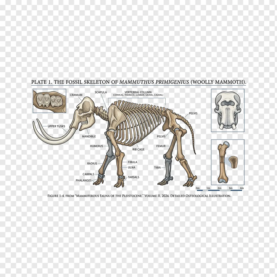 Prehistoric Mammal Fossil PNG Image For Education