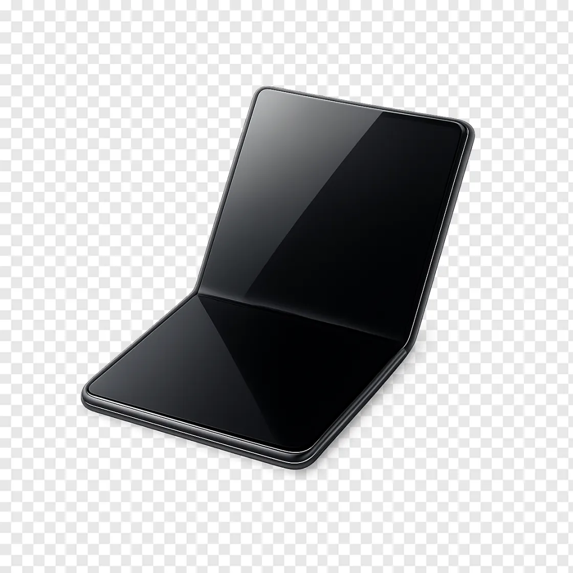 Futuristic Foldable Smartphone PNG Icon For Tech Designers