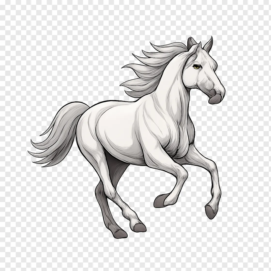 Majestic Horse Running PNG Image For Design