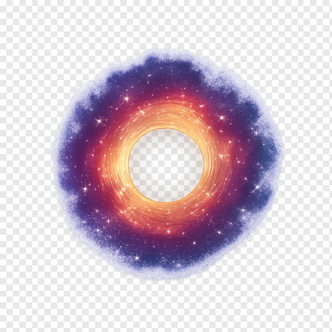 Hybrid Black Hole Star PNG Cosmic Illustration