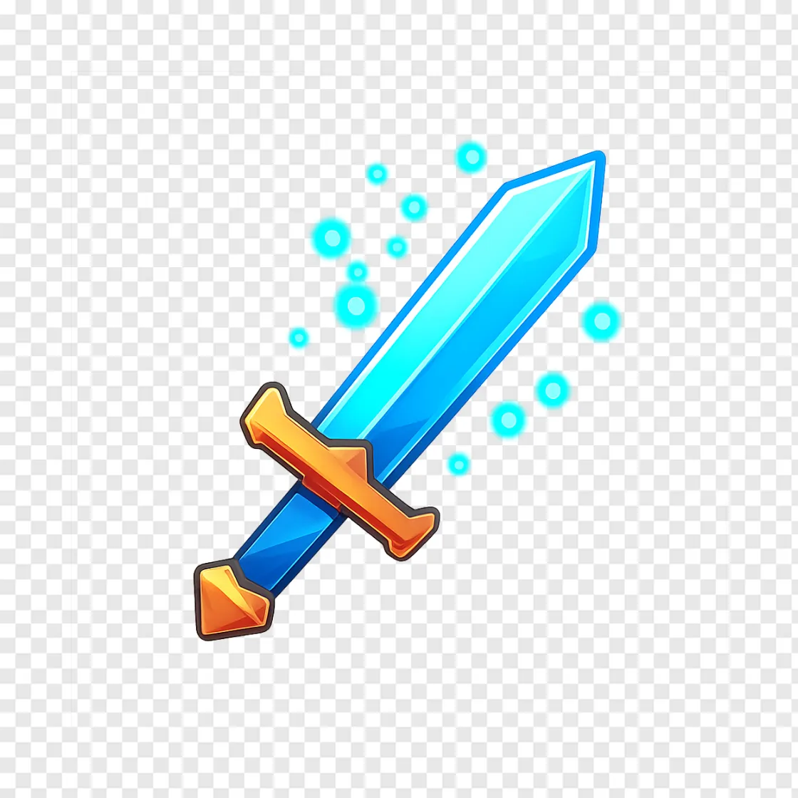 Minecraft Diamond Sword PNG Image