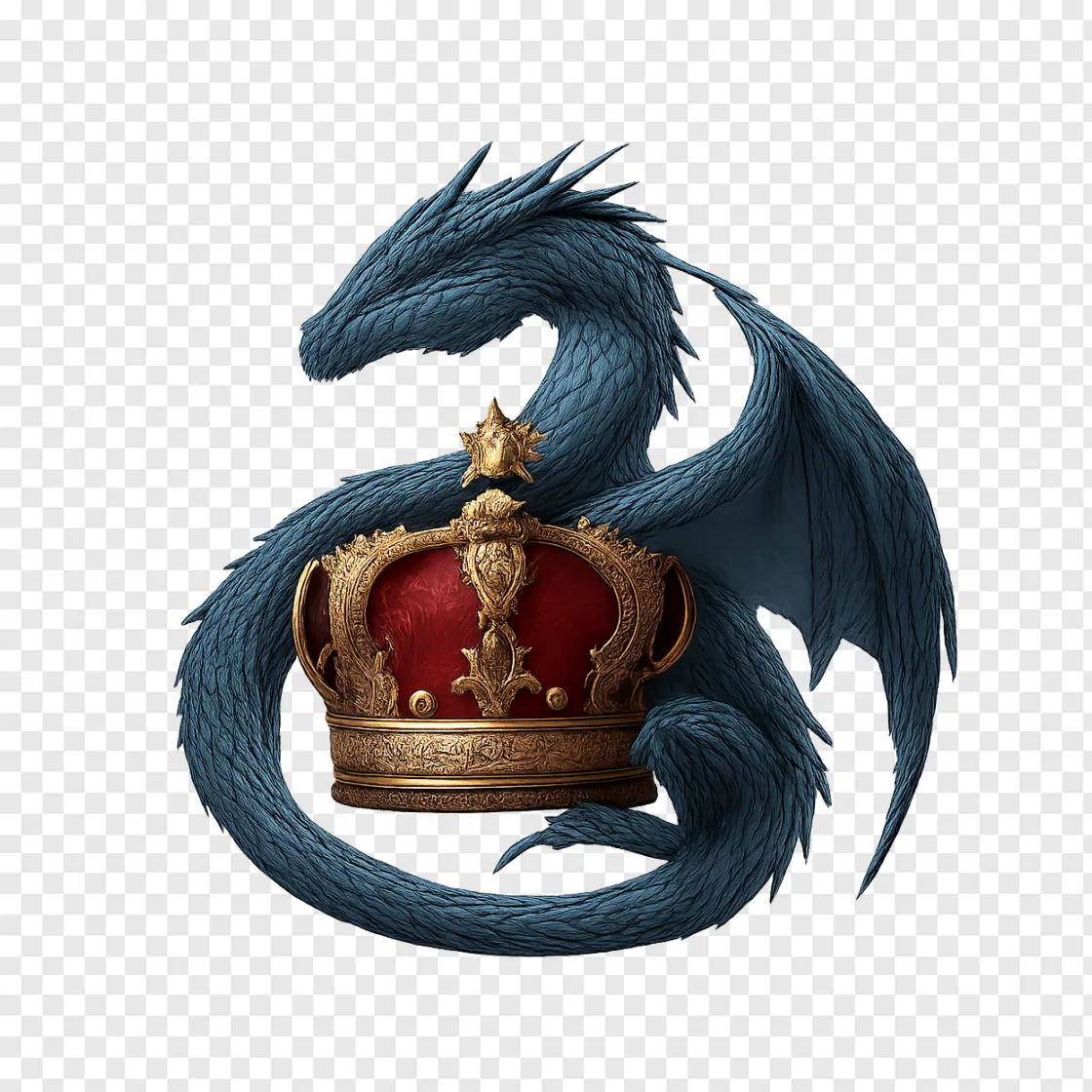 Fantasy Dragon With Crown PNG