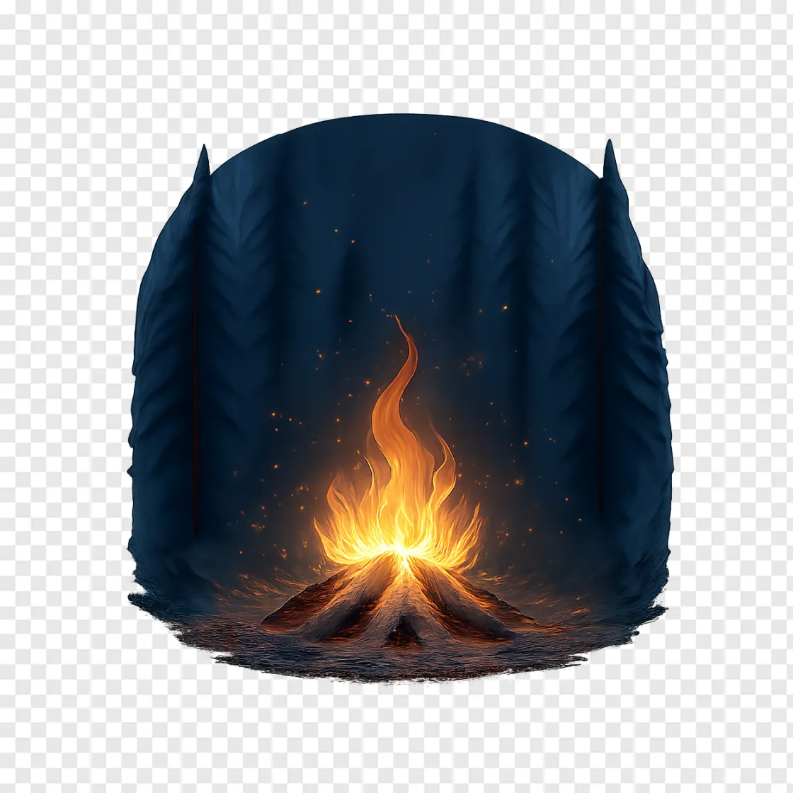 Mystical Forest Campfire PNG Transparent Image