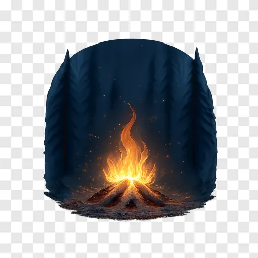 Mystical Forest Campfire PNG Transparent Image