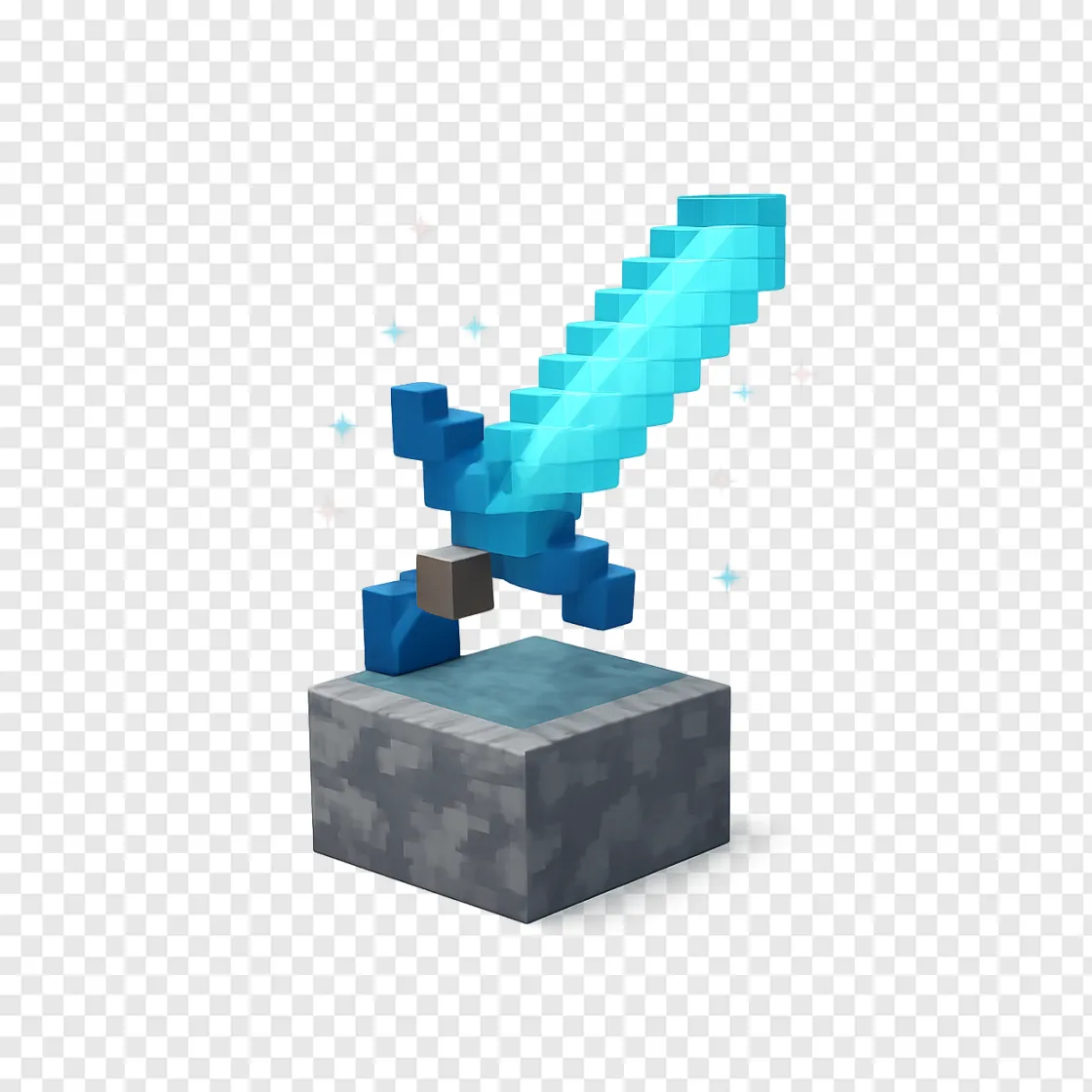 Minecraft Diamond Sword Transparent PNG