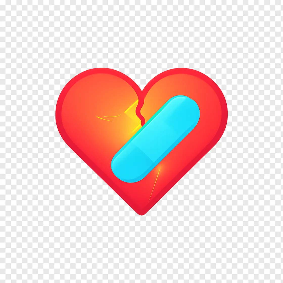 Broken Heart PNG: Emotional Healing Graphic