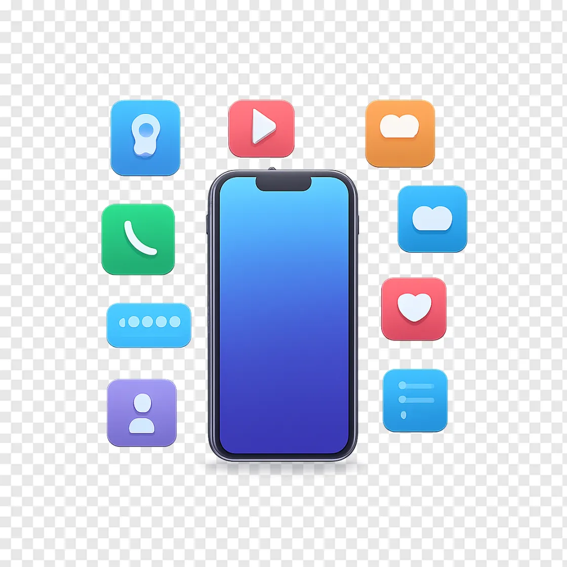Modern IPhone Smartphone PNG Image With Transparent Background