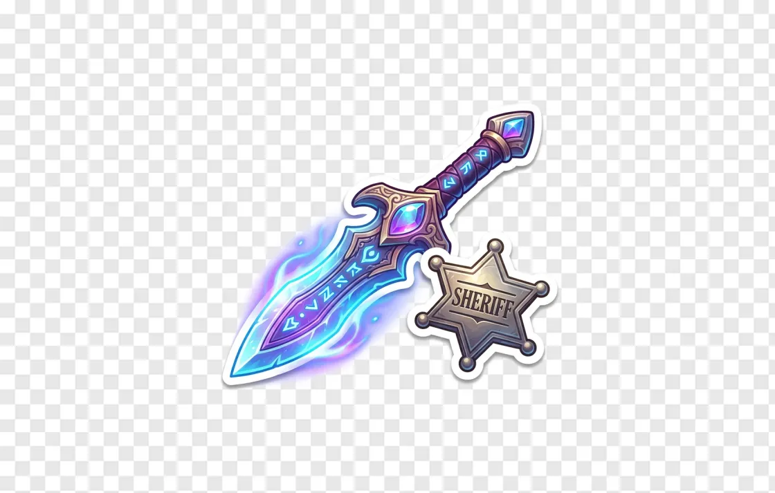 Roblox MM2 Knife And Sheriff Badge PNG