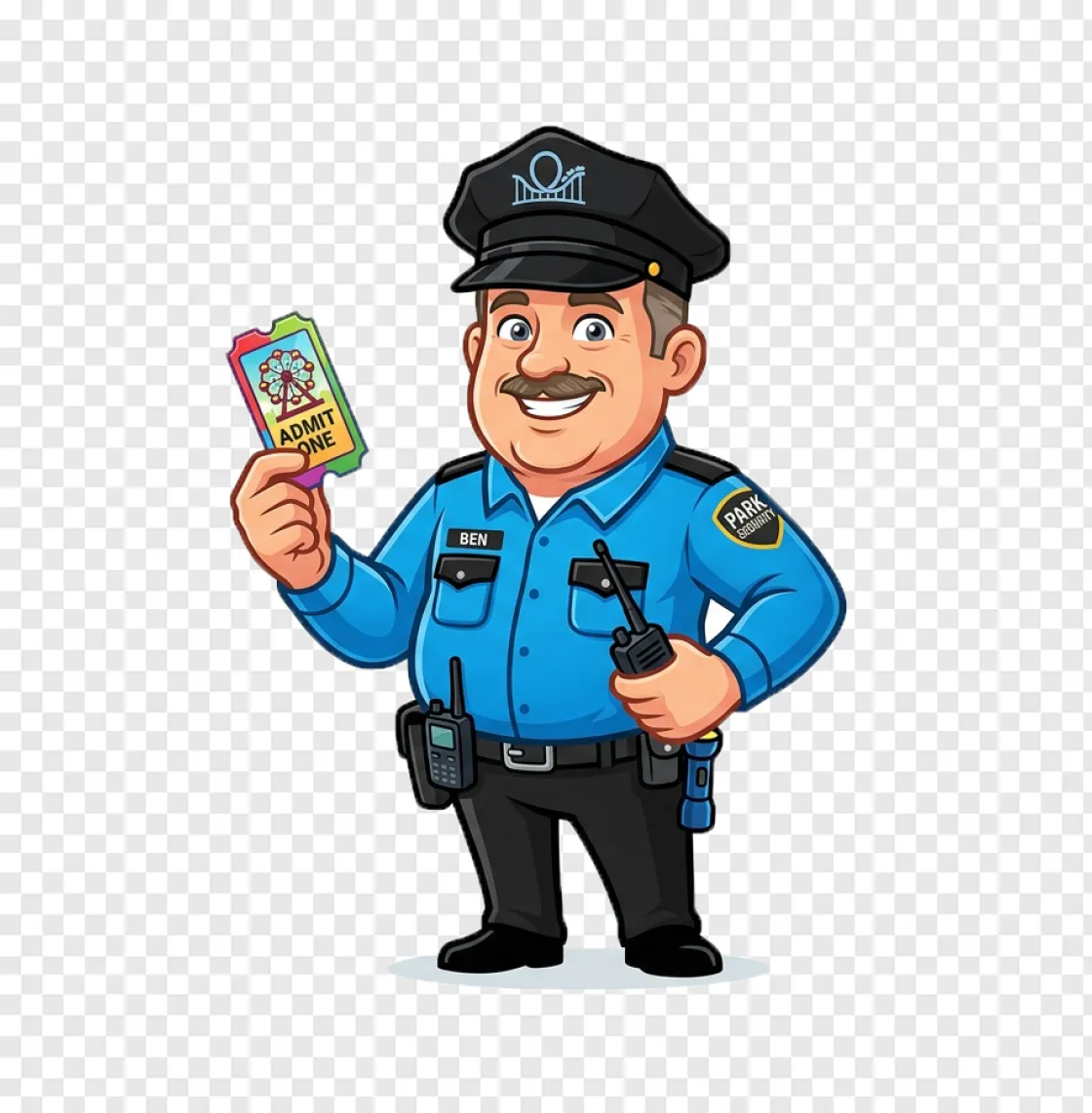 Amusement Park Security Guard PNG Image