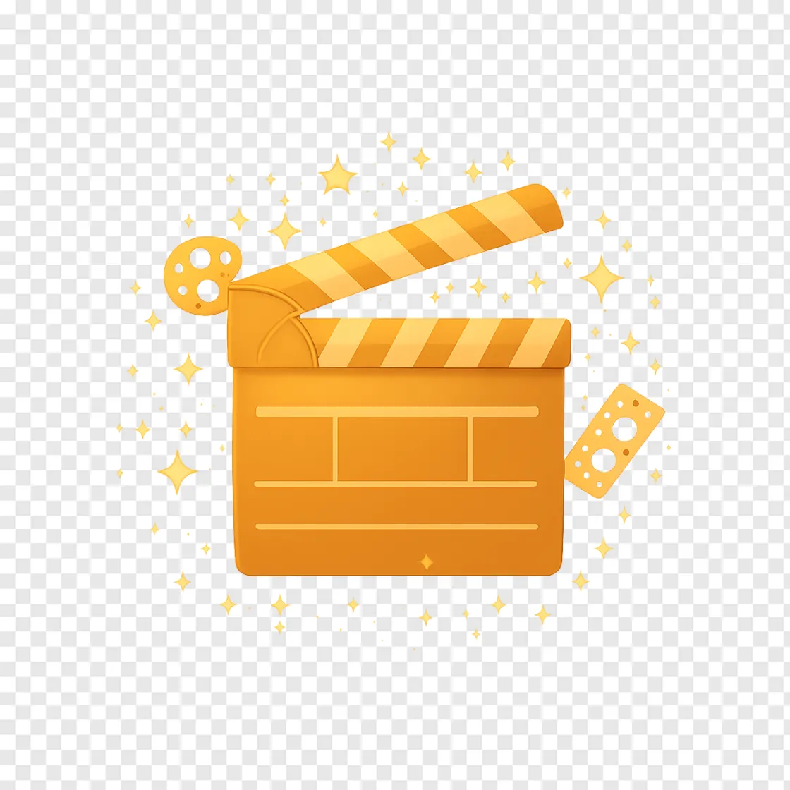 Magical Cinema Clapperboard PNG For Movie Fans