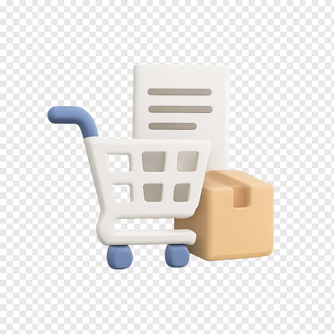 Online Shopping Receipt And Package PNG