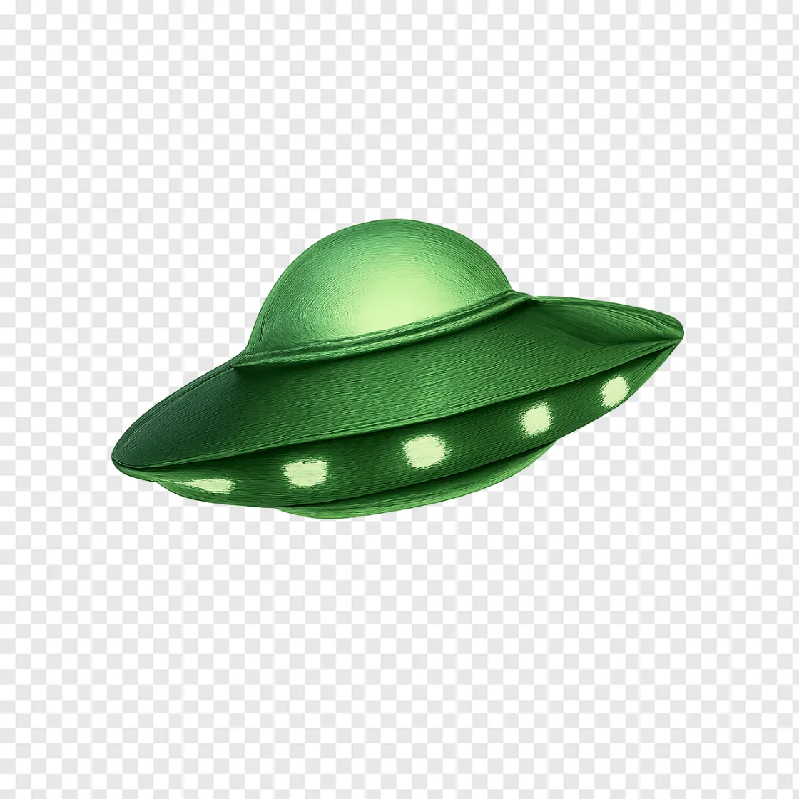 Retro UFO Flying Saucer Transparent PNG