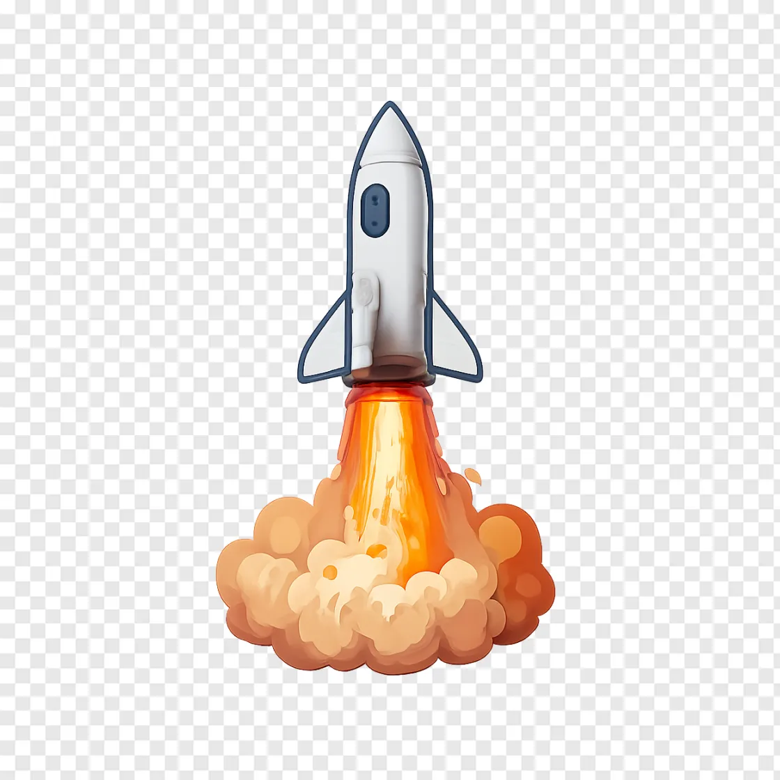 Space Rocket Launch PNG Design For Download