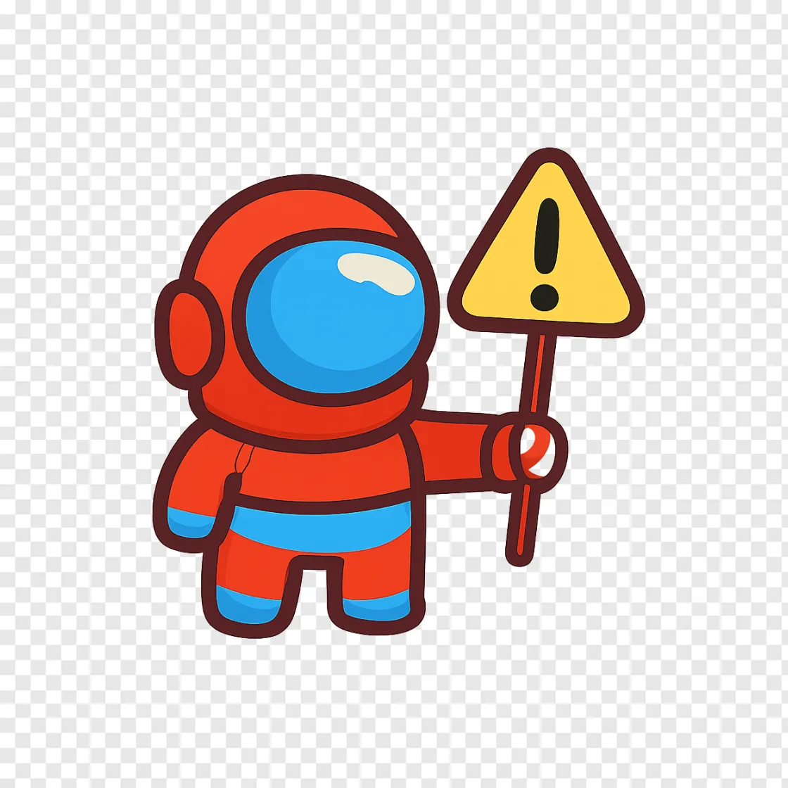 Space Crewmate Warning Icon PNG For Gamers