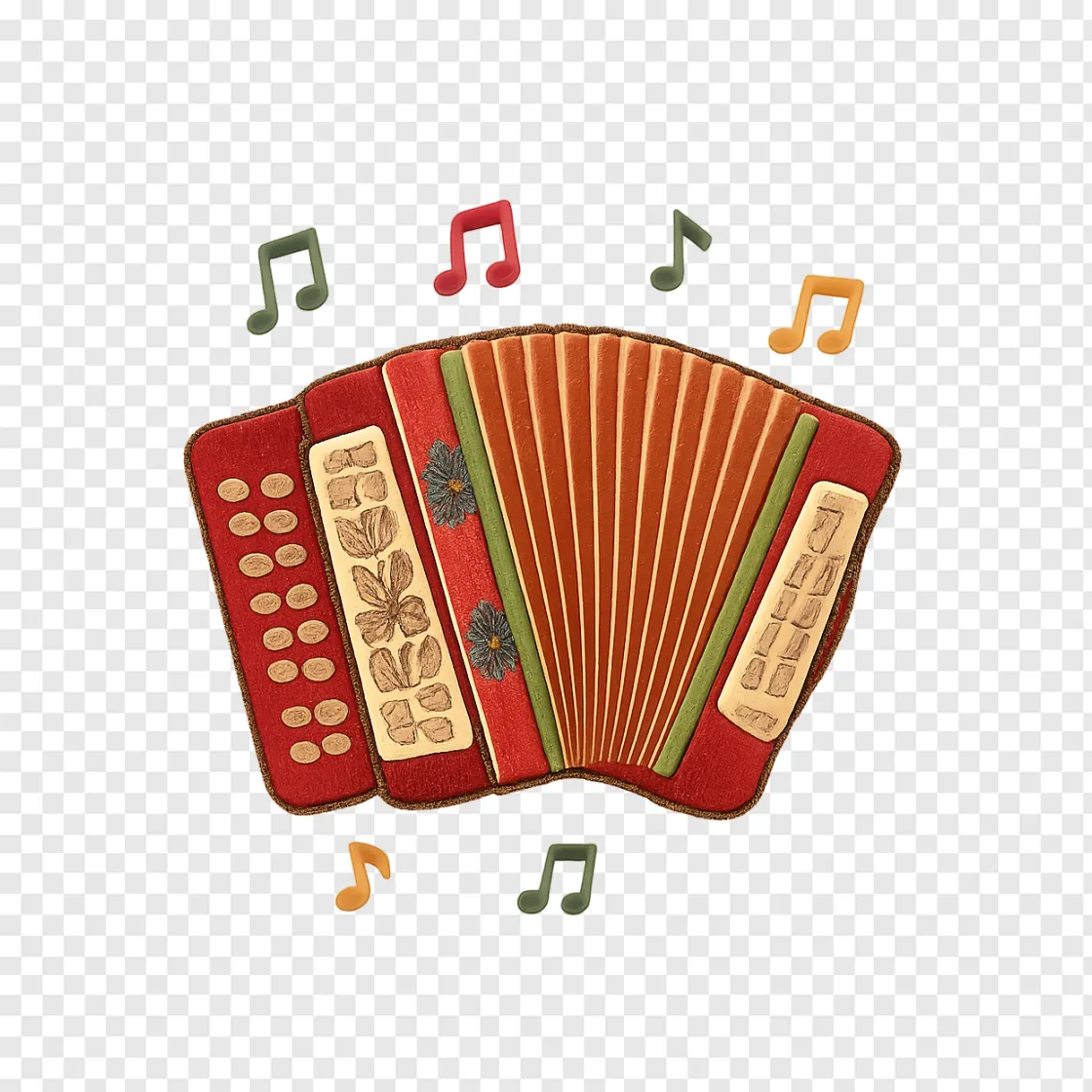 Mexican Accordion PNG Music Instrument Graphic