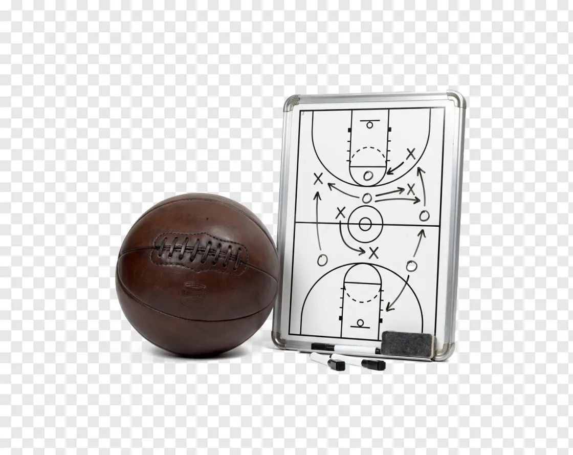 Retro Basketball And Tactics Board PNG