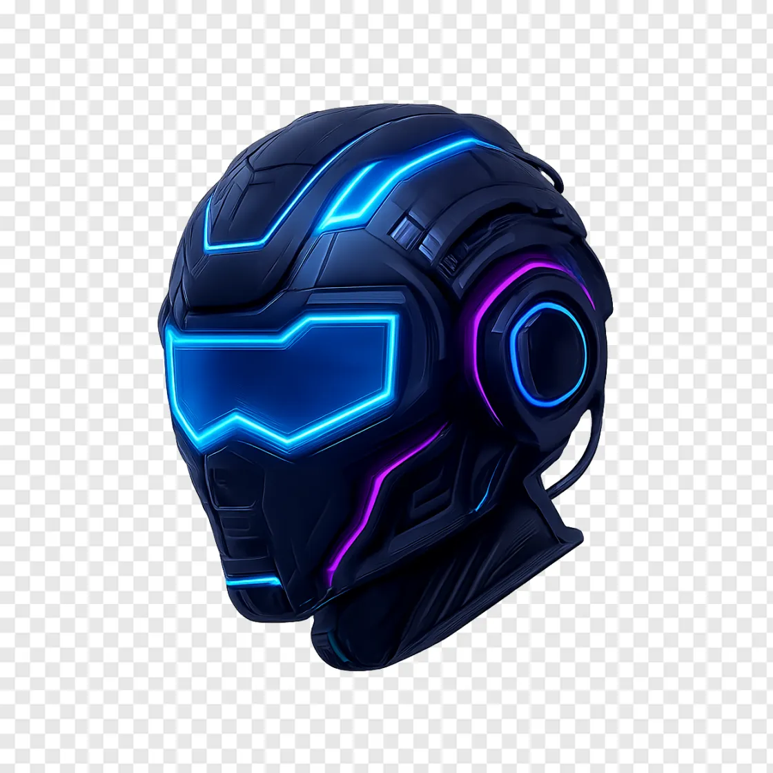 Cyberpunk Hacker Helmet PNG