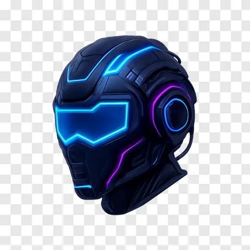Cyberpunk Hacker Helmet PNG