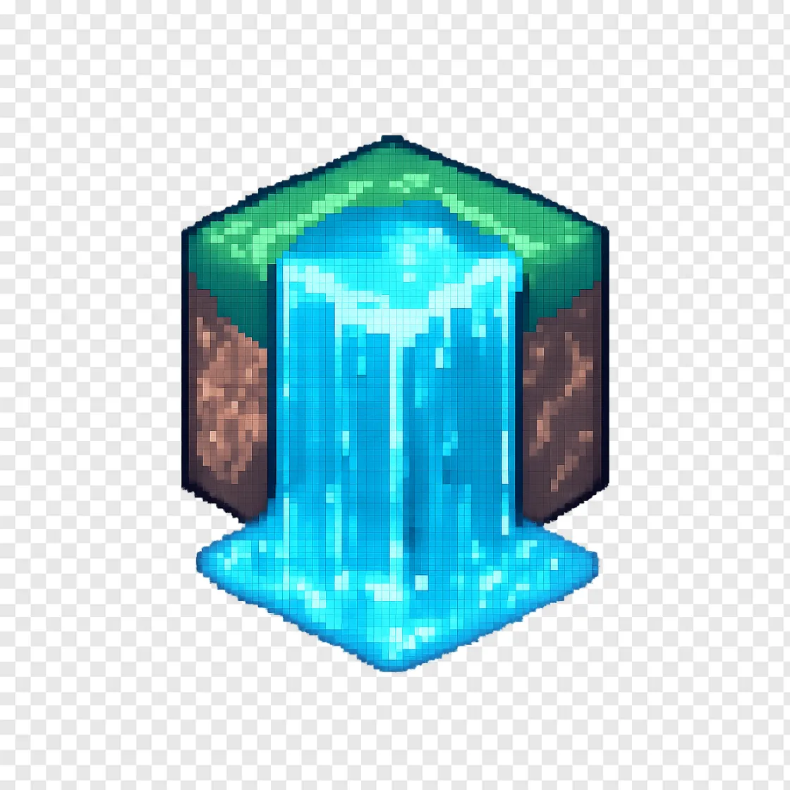 Minecraft Waterfall PNG Transparent Background