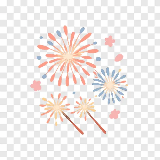Japanese Summer Fireworks PNG Transparent Image