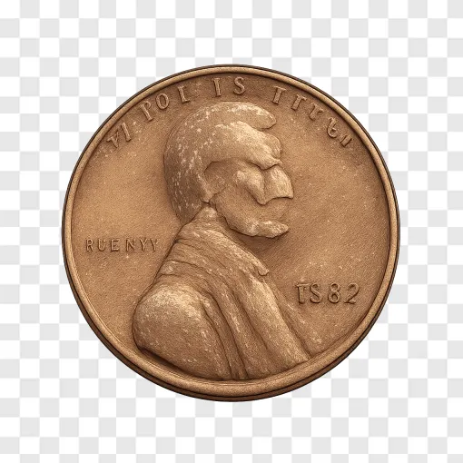 1982 Penny Coin PNG Transparent Background
