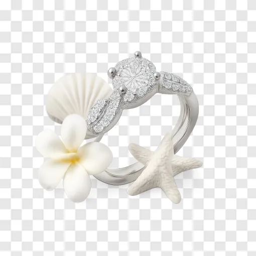 Elegant Wedding Ring PNG Transparent Background