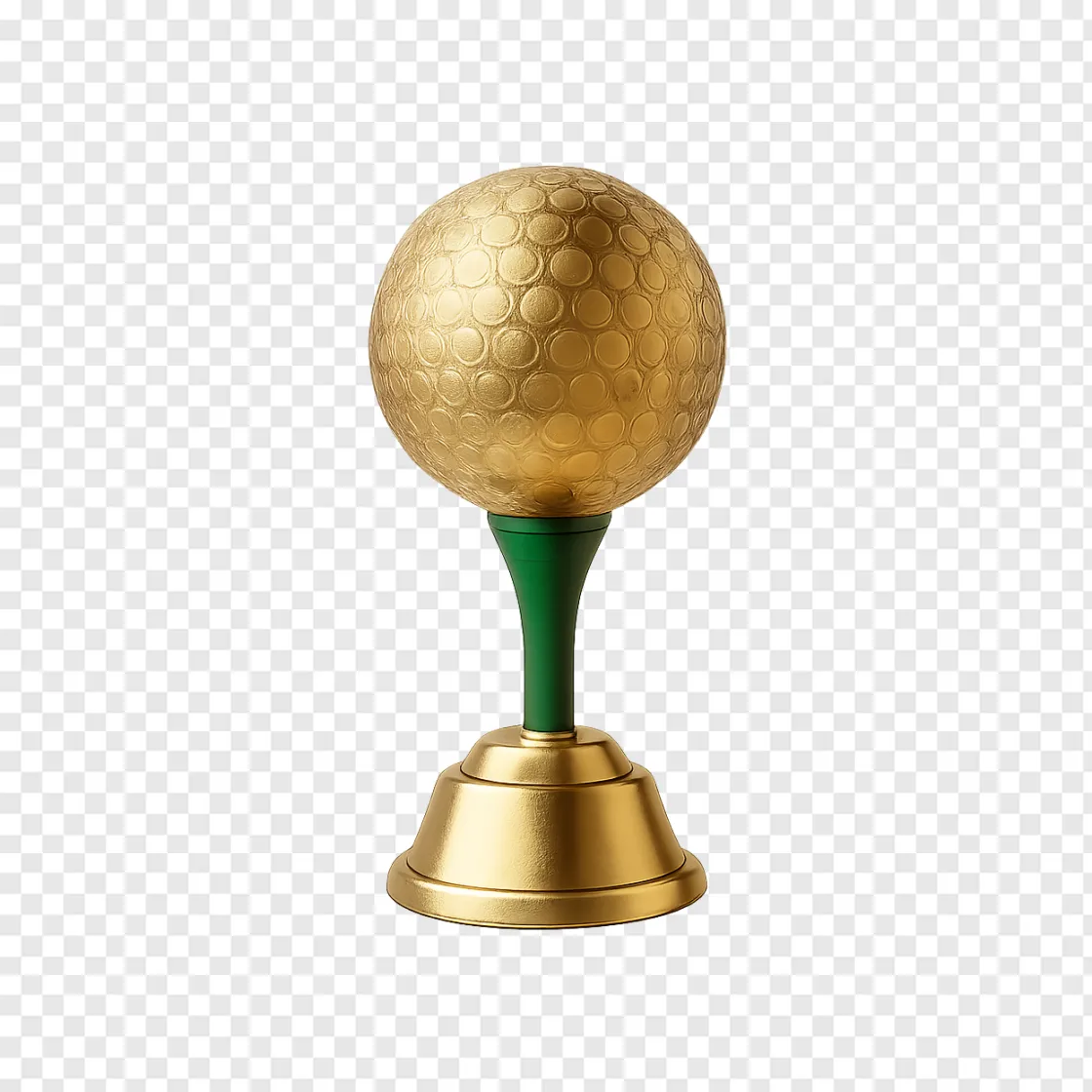 Golf Trophy PNG: Golden Championship Award Free Download