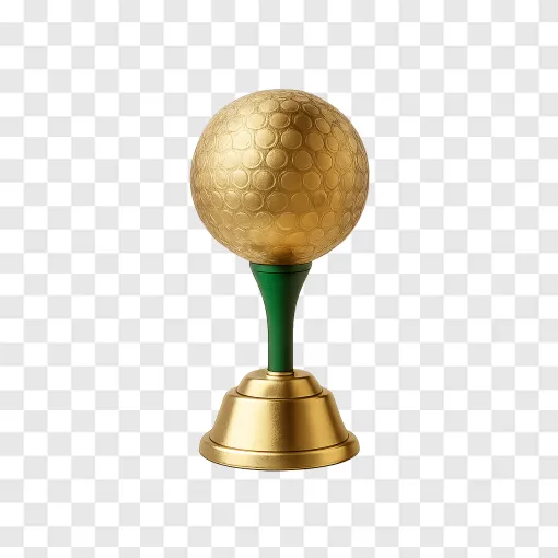 Golf Trophy PNG: Golden Championship Award Free Download