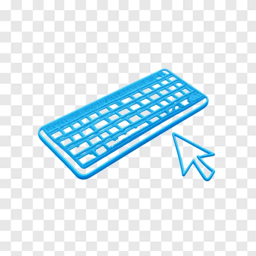Futuristic AI Keyboard PNG Element For Tech Designs
