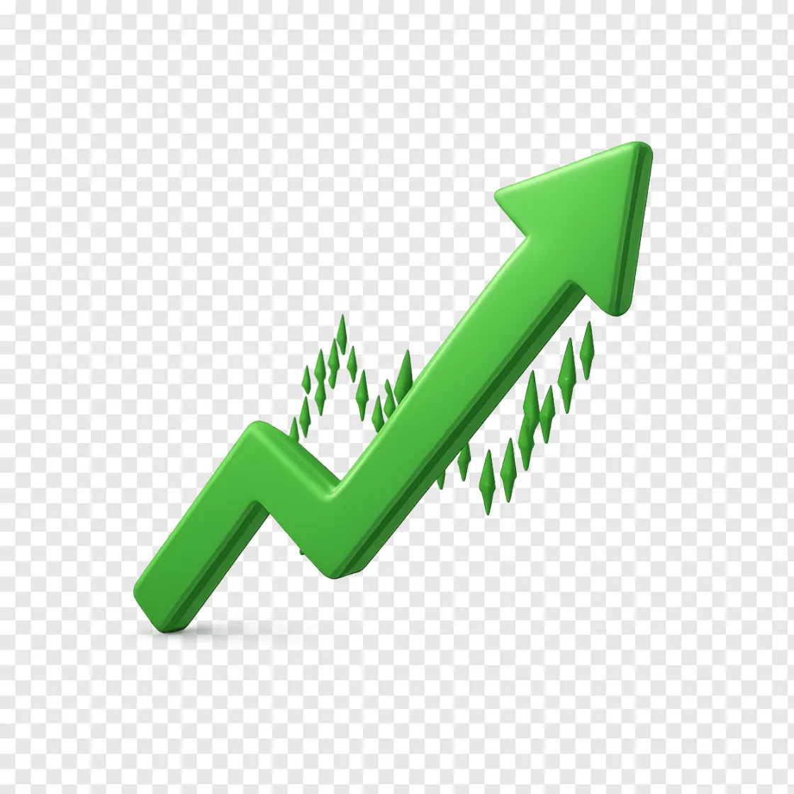 Stock Market Rising Arrow PNG Image For Financial Design