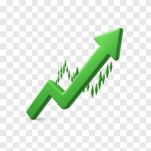 Stock Market Rising Arrow PNG Image For Financial Design