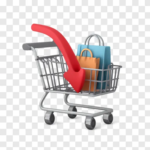 Retail Sales Shopping Cart PNG Icon For Financial Design