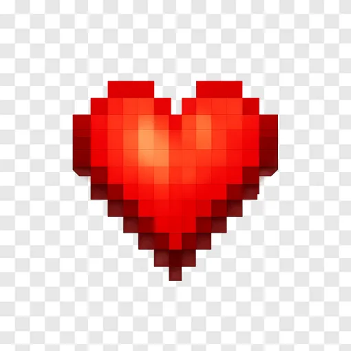 Minecraft Heart PNG Transparent Background