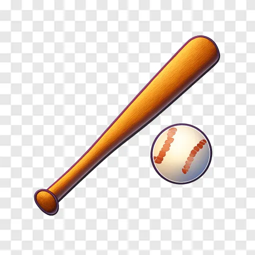 Baseball Bat And Ball PNG Transparent Image