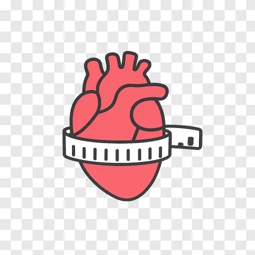Heart Health Measuring Tape PNG Graphic