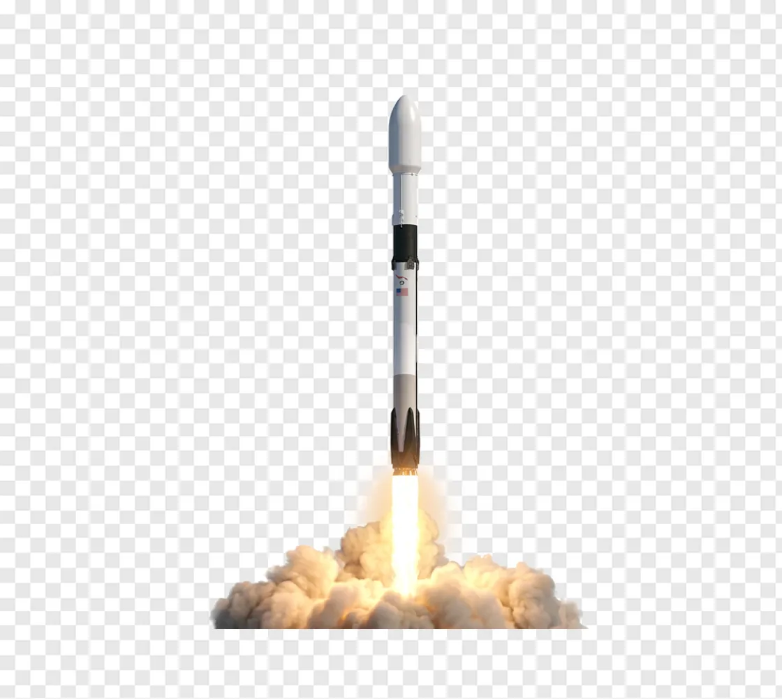 SpaceX Falcon 9 Rocket PNG Image With Transparent Background