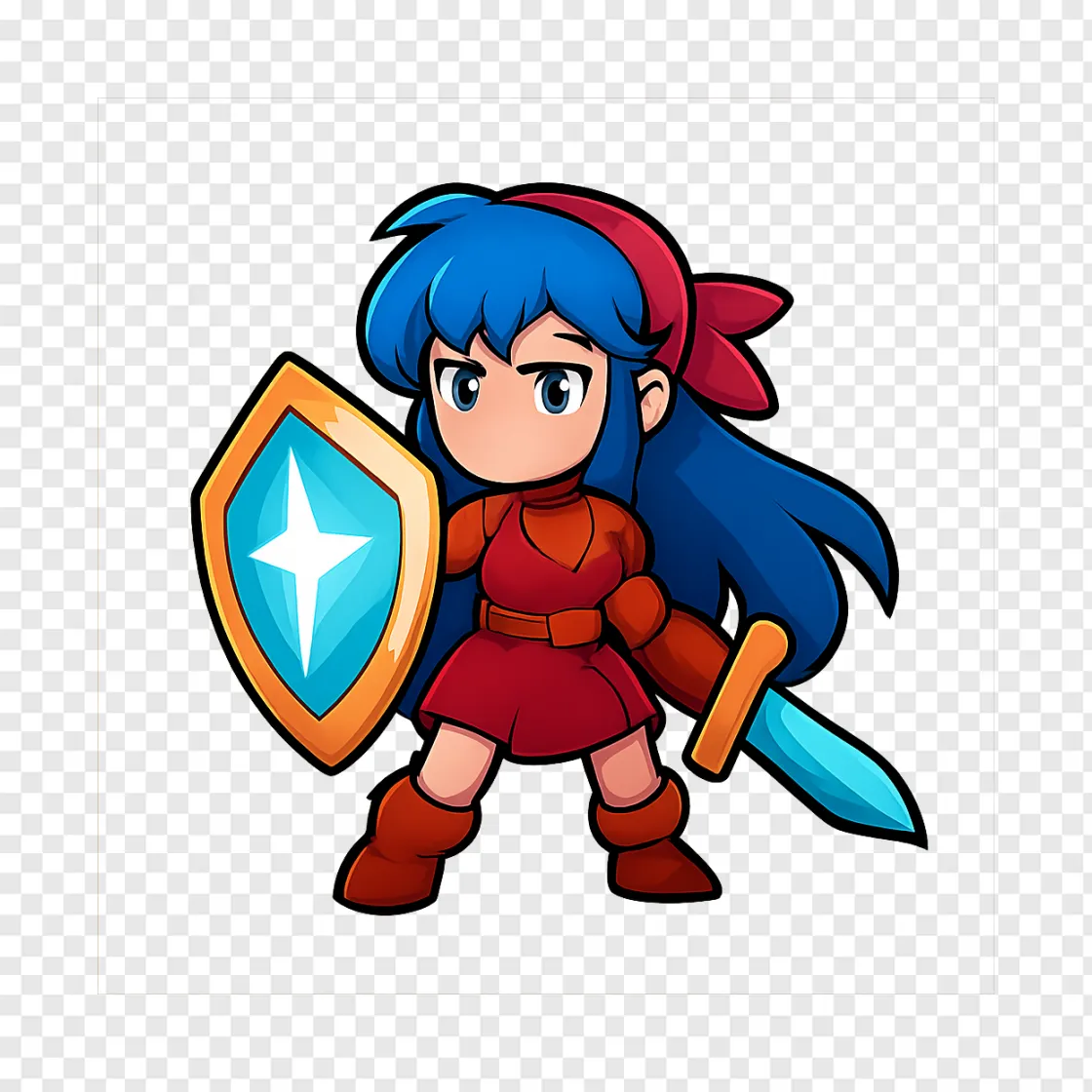 Anime Warrior Sister PNG Transparent Image