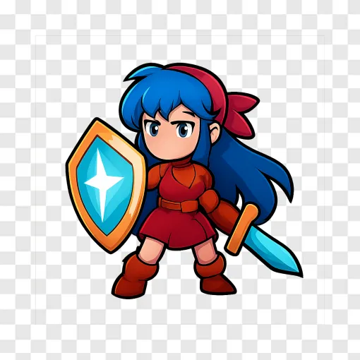 Anime Warrior Sister PNG Transparent Image