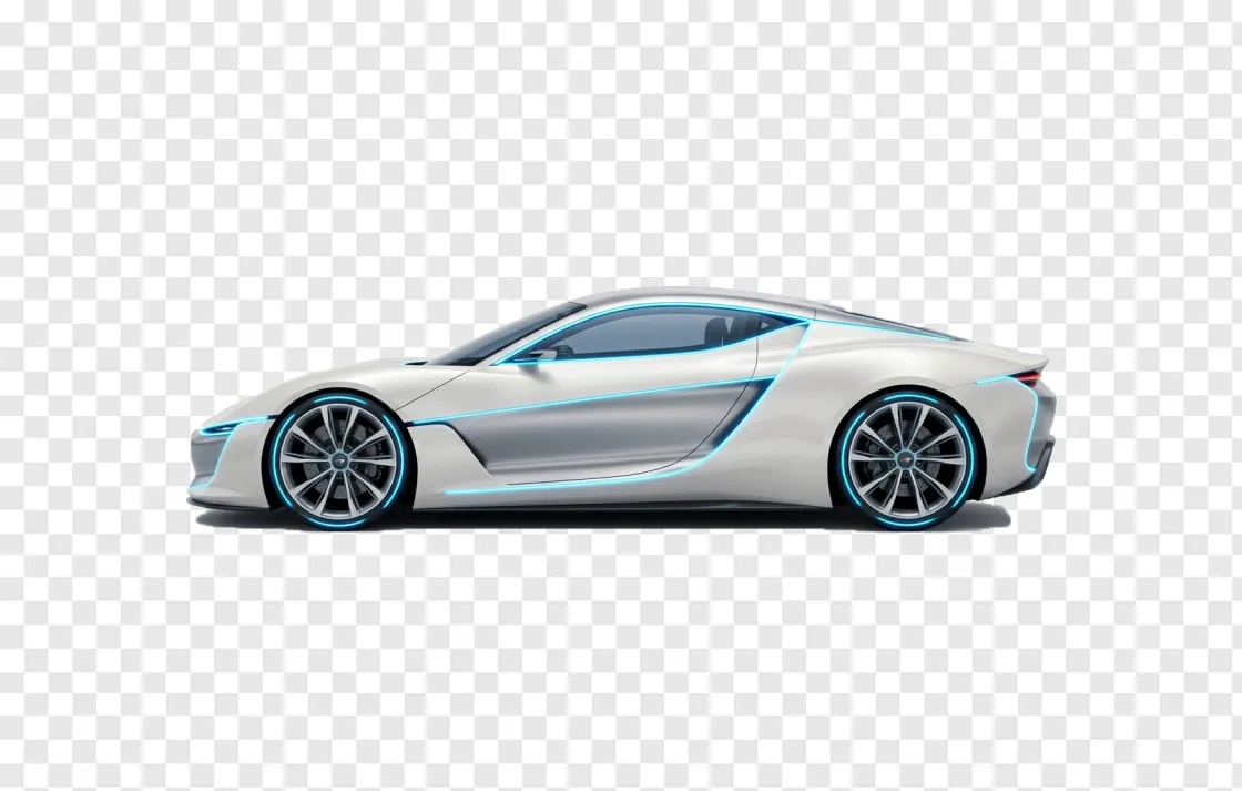 Futuristic Electric Supercar PNG Image