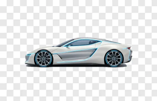 Futuristic Electric Supercar PNG Image