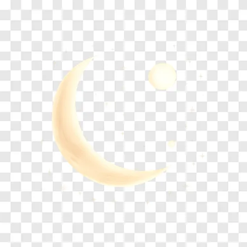 Glowing Crescent Moon And Planets PNG For Astronomy Designs