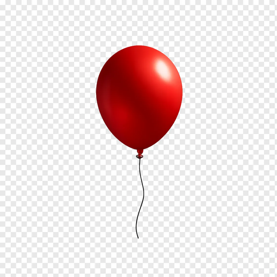 Red Balloon Floating PNG Transparent Image