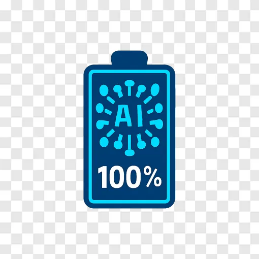 AI Battery Usage Icon PNG Transparent Background