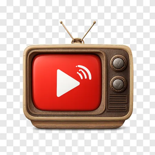 Live Streaming Retro TV PNG Transparent Image